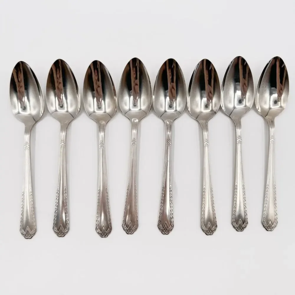 Atq Art Deco National Silver Co EPNS Silver Plate Tea Spoons 